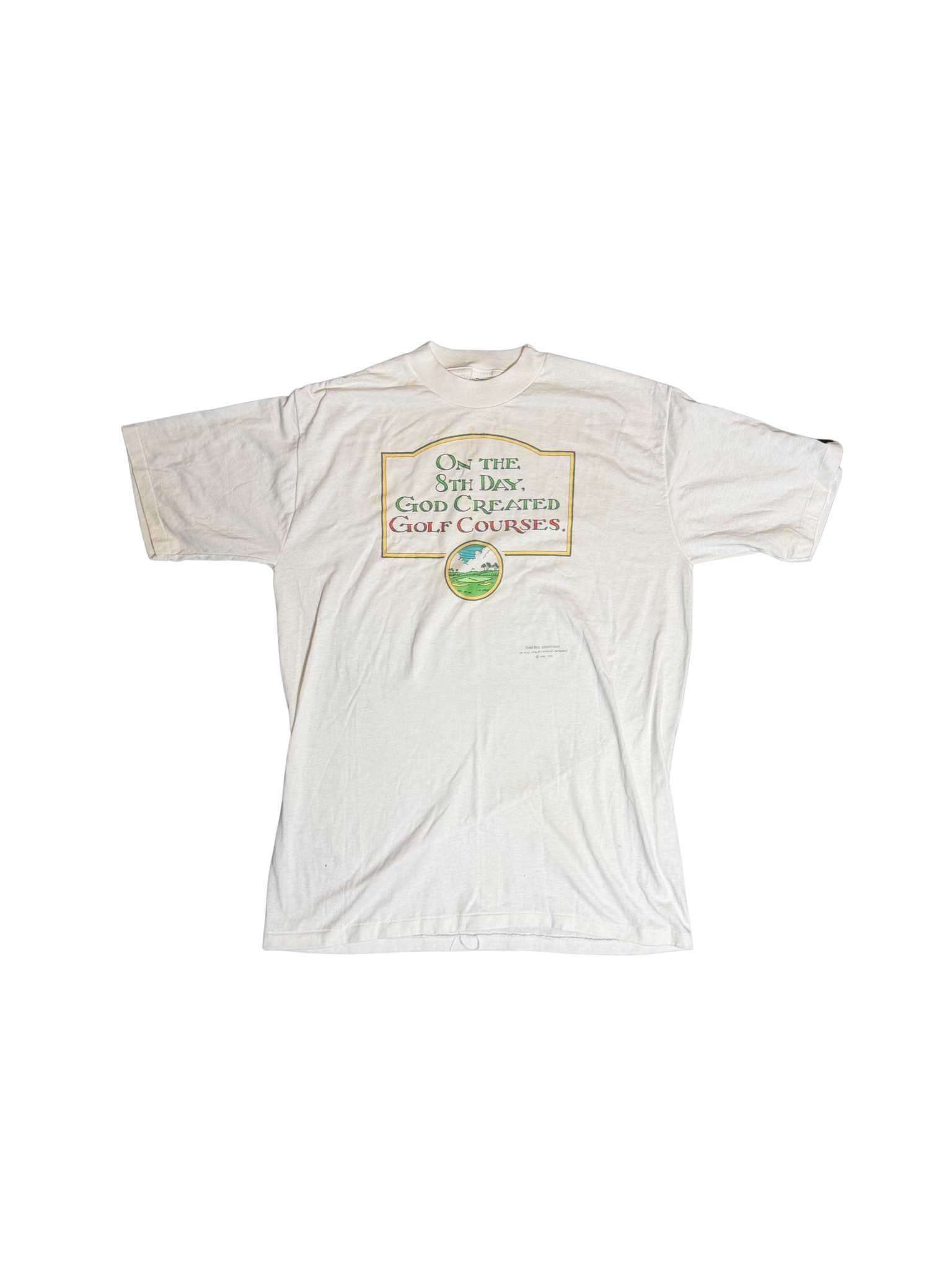Vintage God Created Golf T-Shirt (Spot)