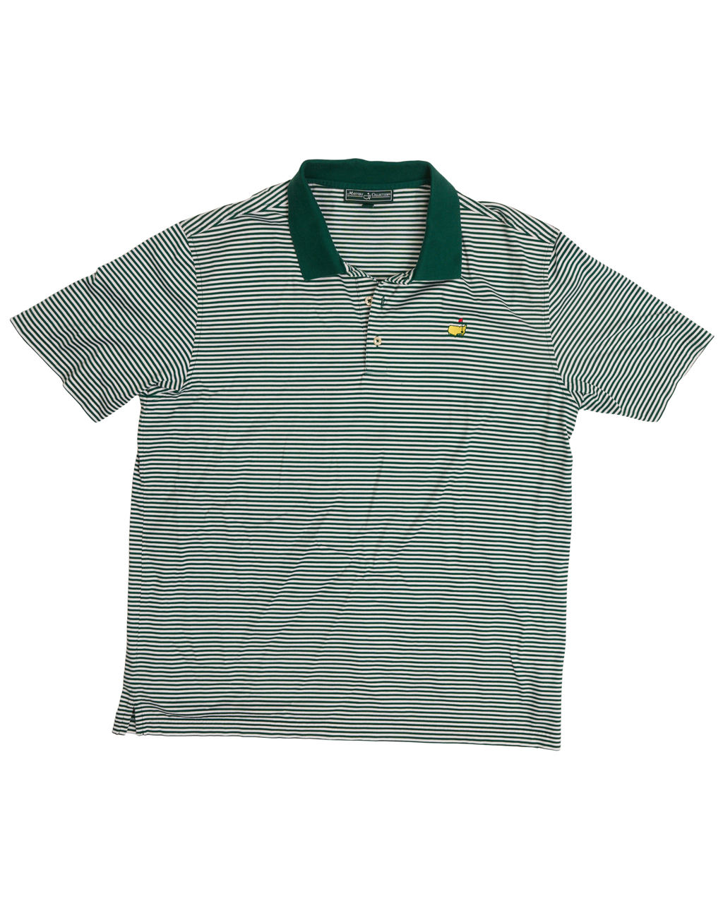 Masters White and Green Stripe Polo