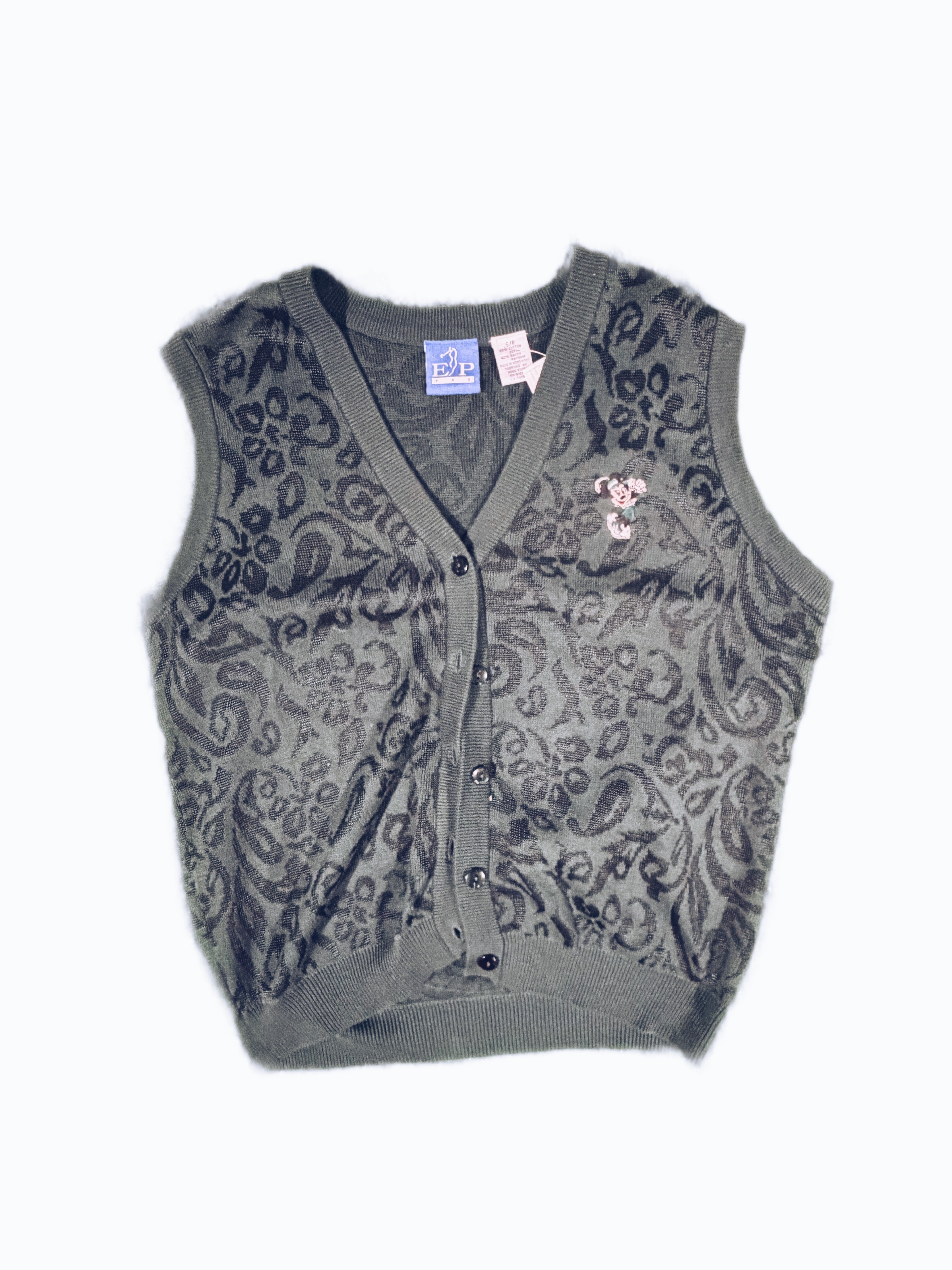 Women's Minnie Mouse Green Sweatervest