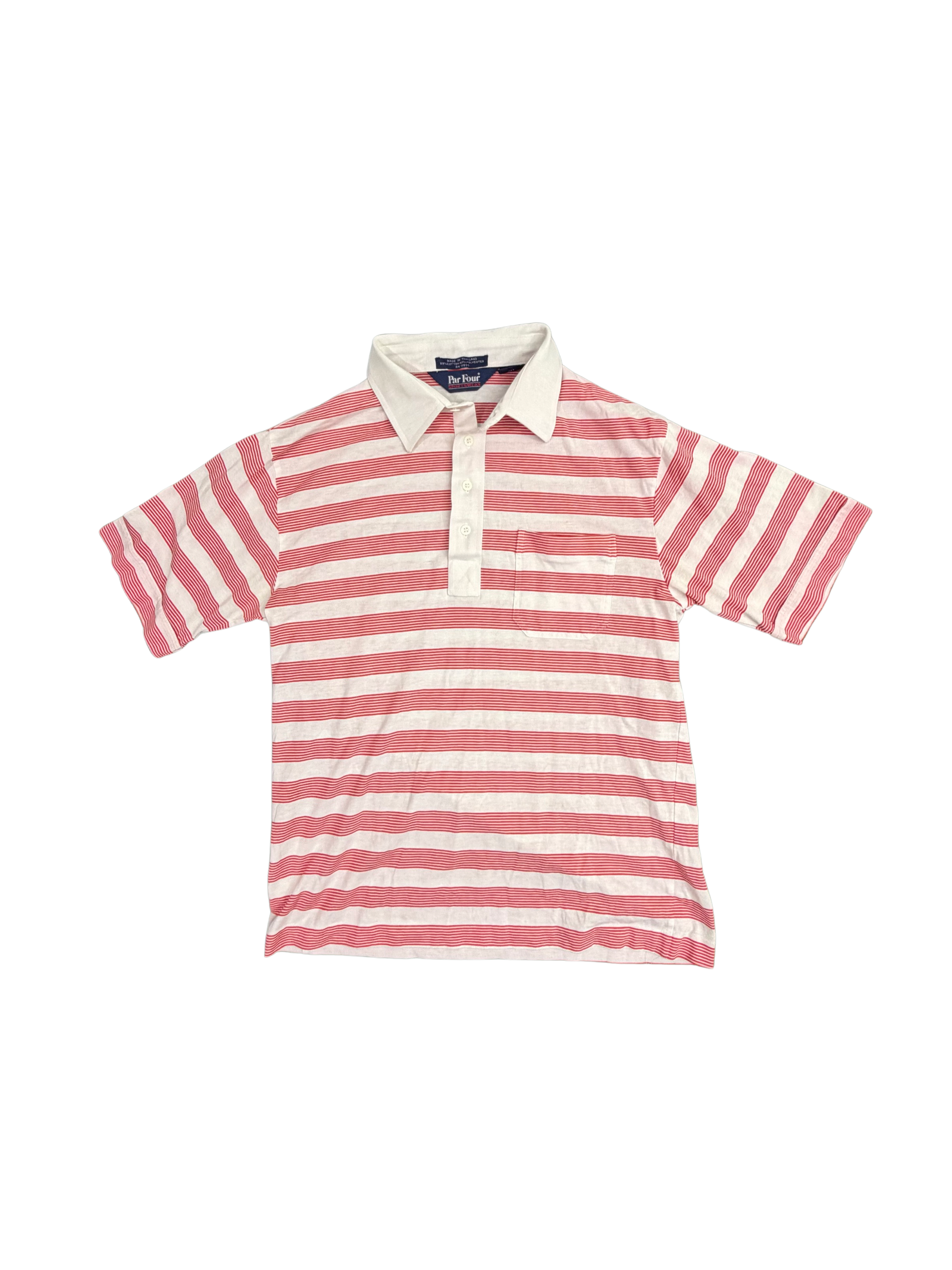 Vintage Par Four Red Striped Polo