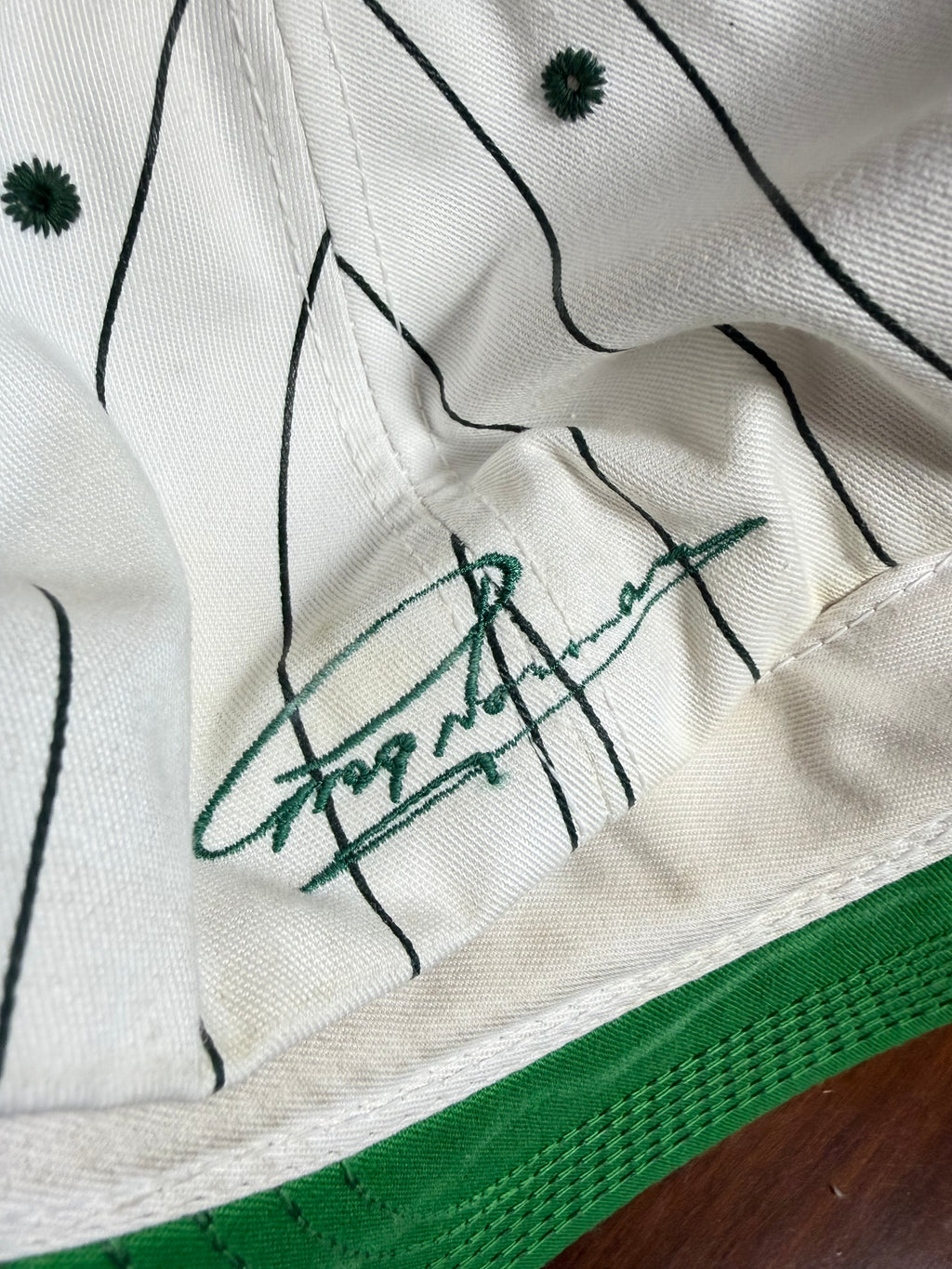 Vintage Fitted Greg Norman Pinstripe Hat (7 1/2)