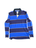 Vintage Blue Rugby Striped Polo