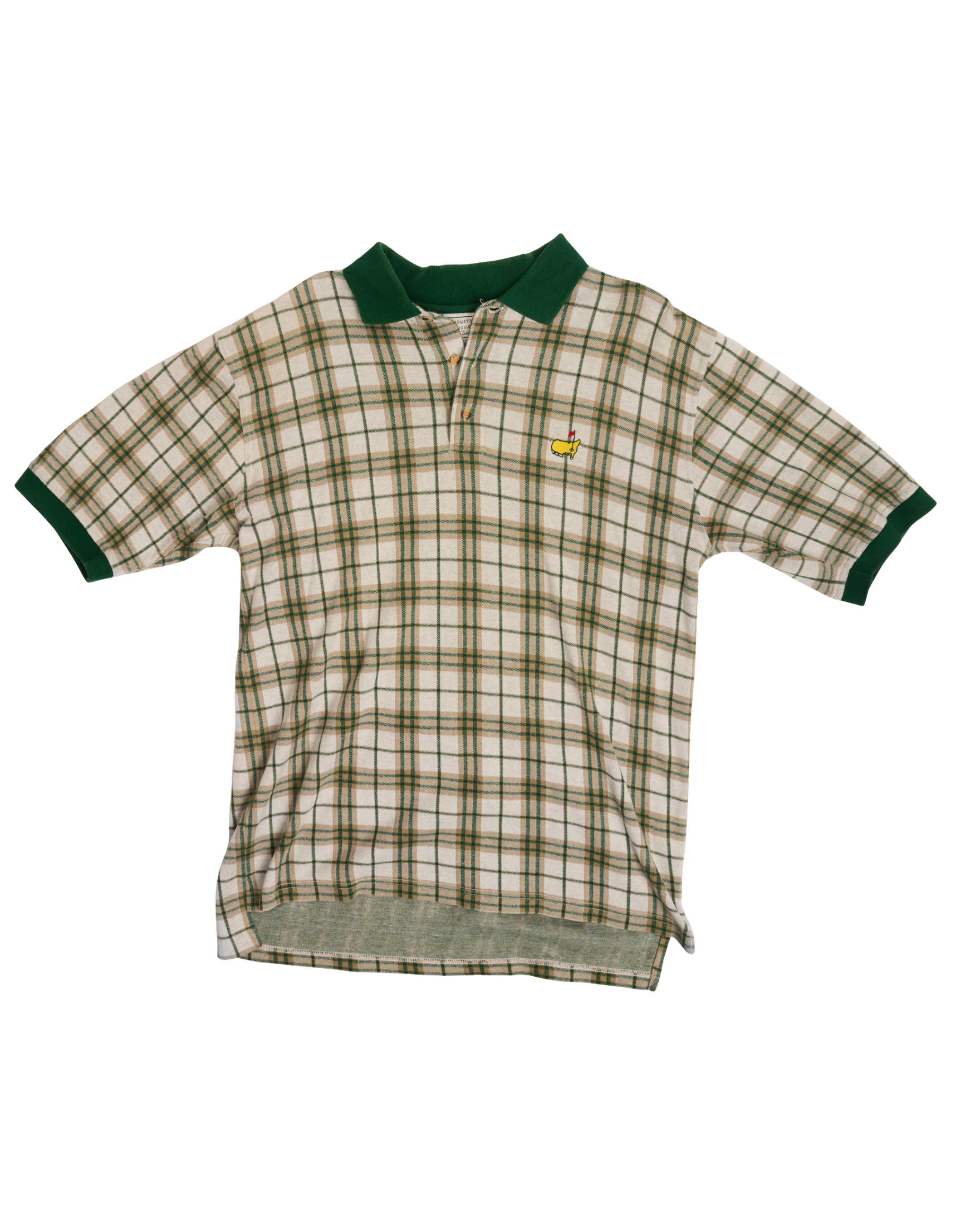 Masters Yellow Green Plaid Polo