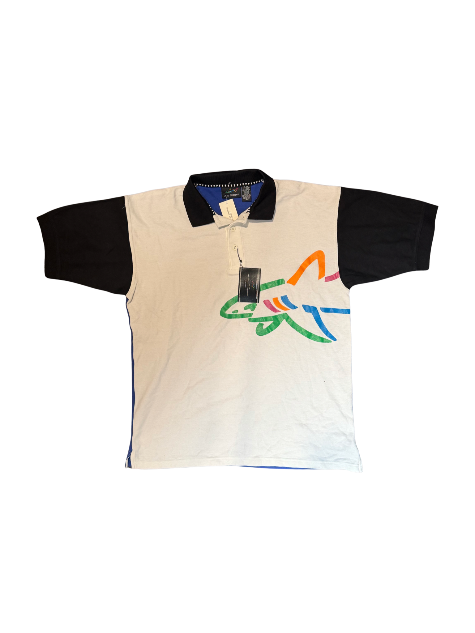 Vintage Greg Norman Shark Wrap Around Graphic Polo - Size L