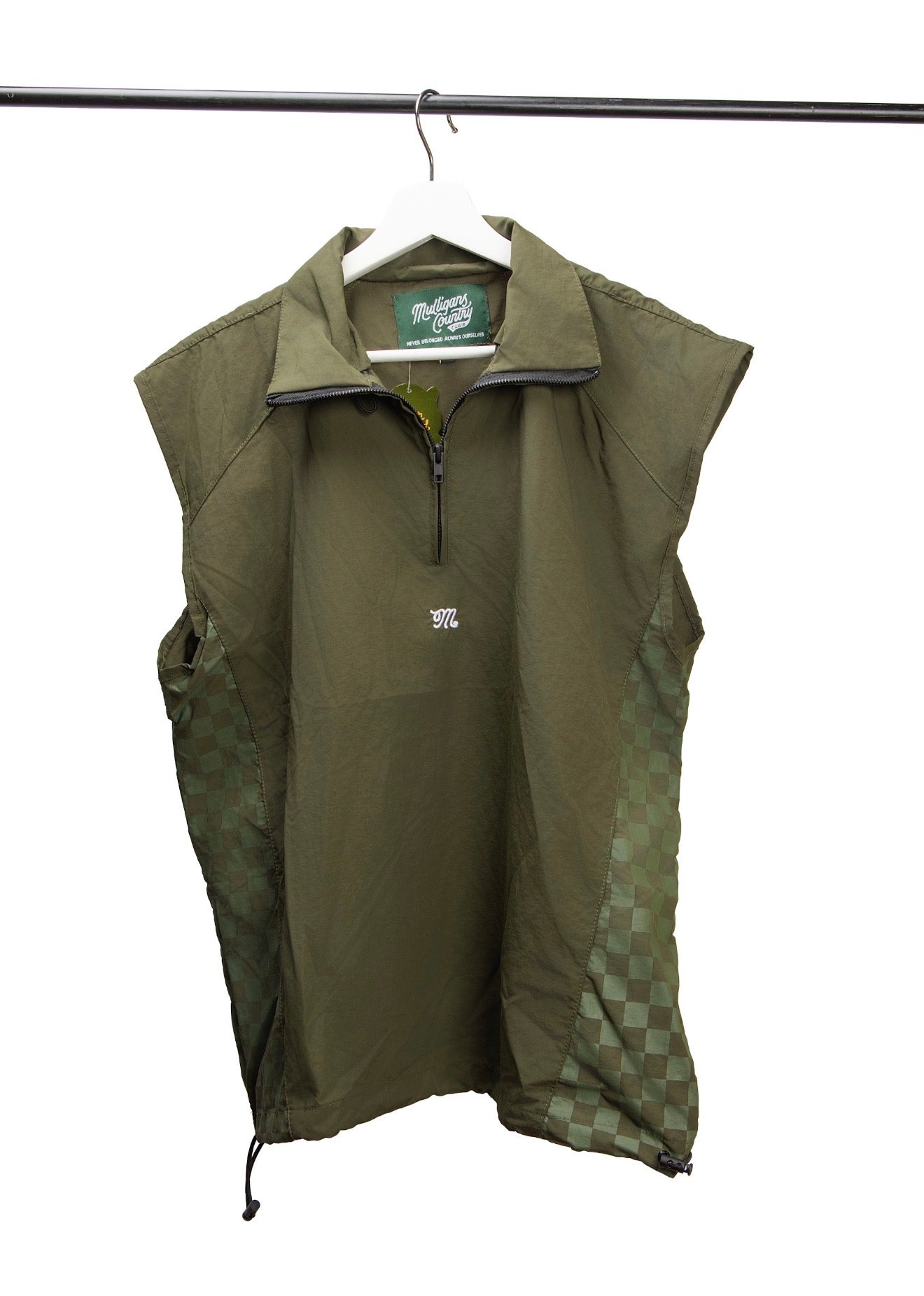 The Check Strike Vest - Moss