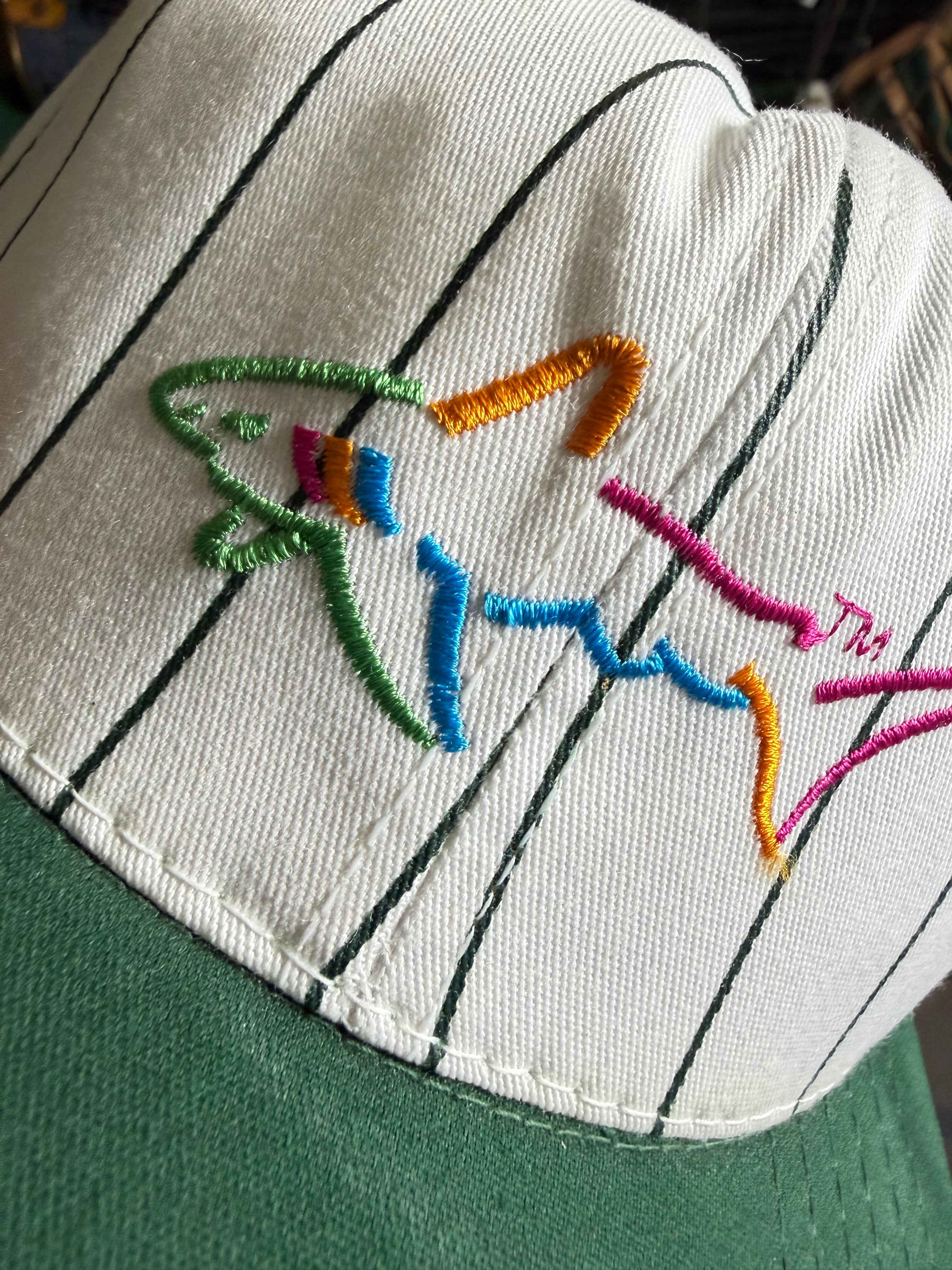 Vintage Fitted Greg Norman Pinstripe Hat (7 1/2)