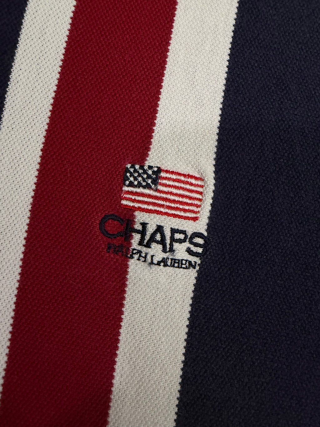Vintage Chaps By Raplh Lauren Red White and Blue Polo