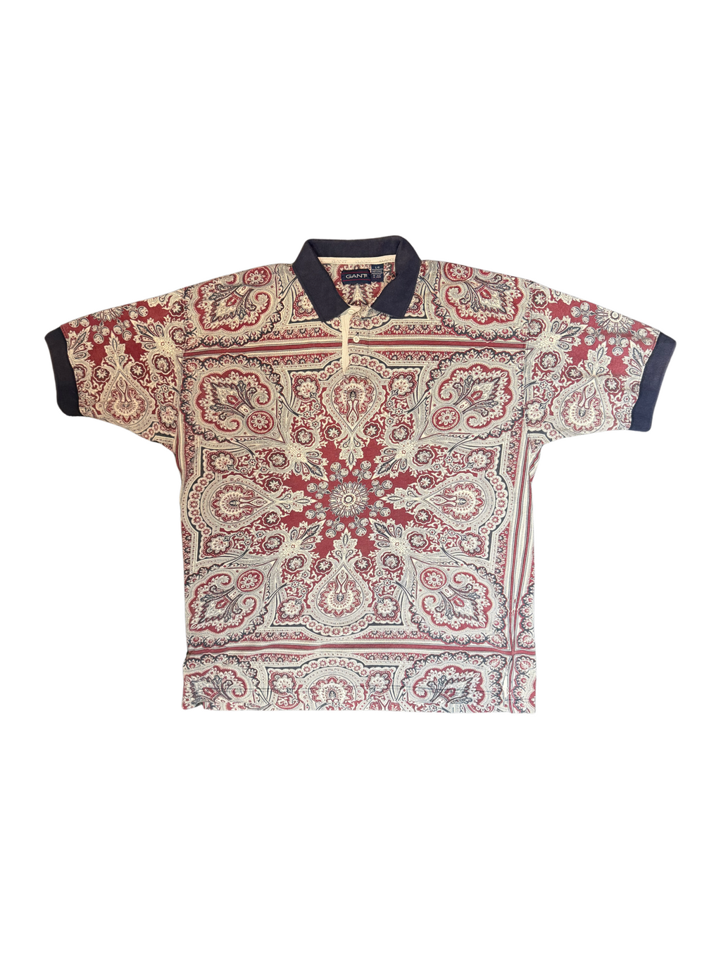 Vintage Gant Patterned Polo - Size Large