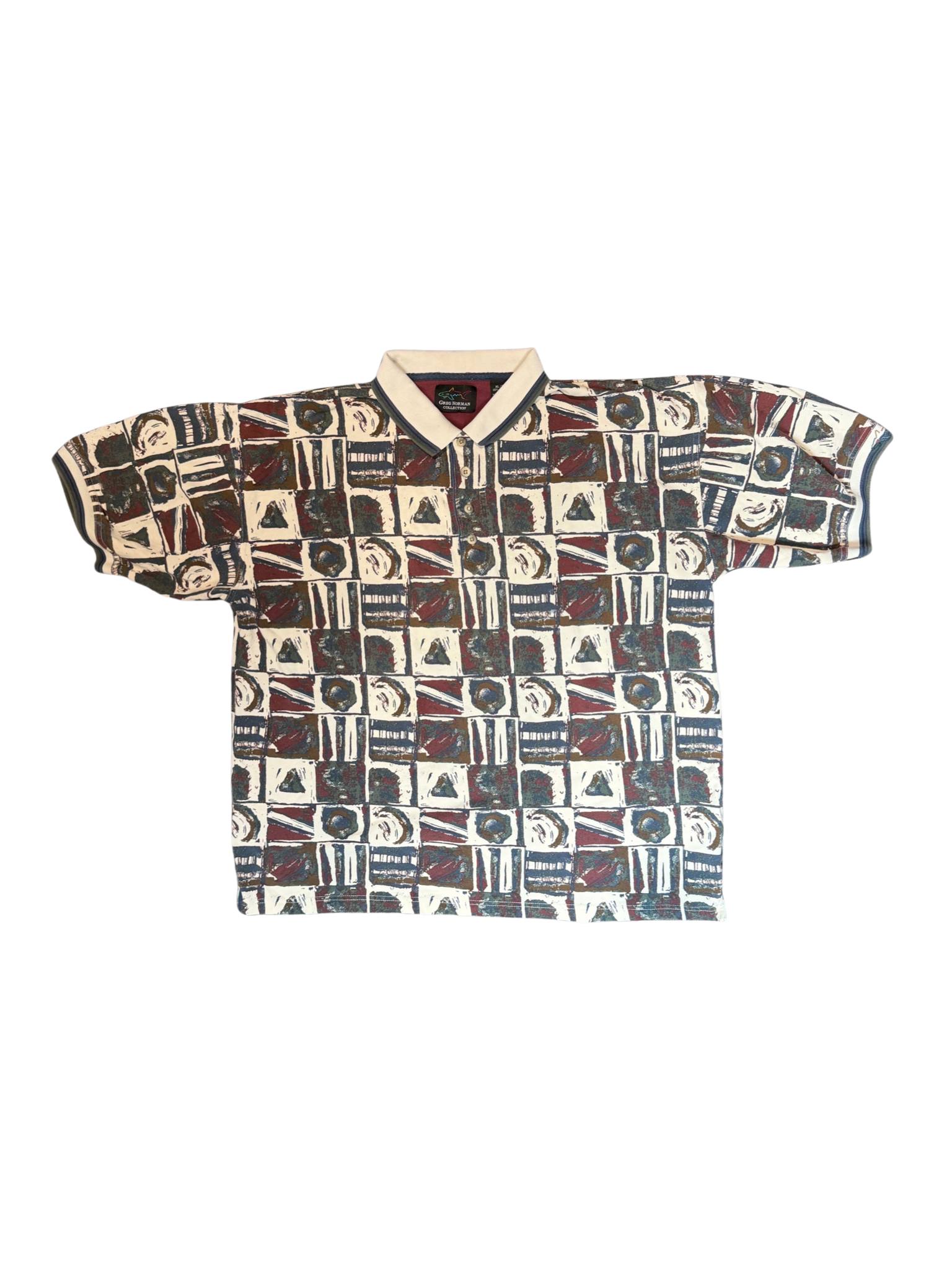 Vintage Greg Norman Patterned Polo - Size XL