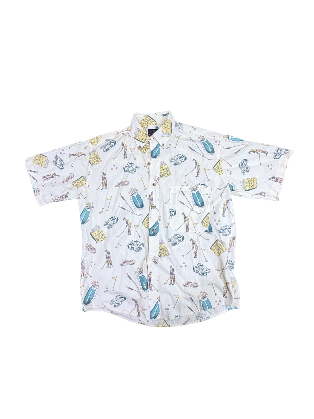 Vintage Salty Dog Golf Pattern Button Down Shirt