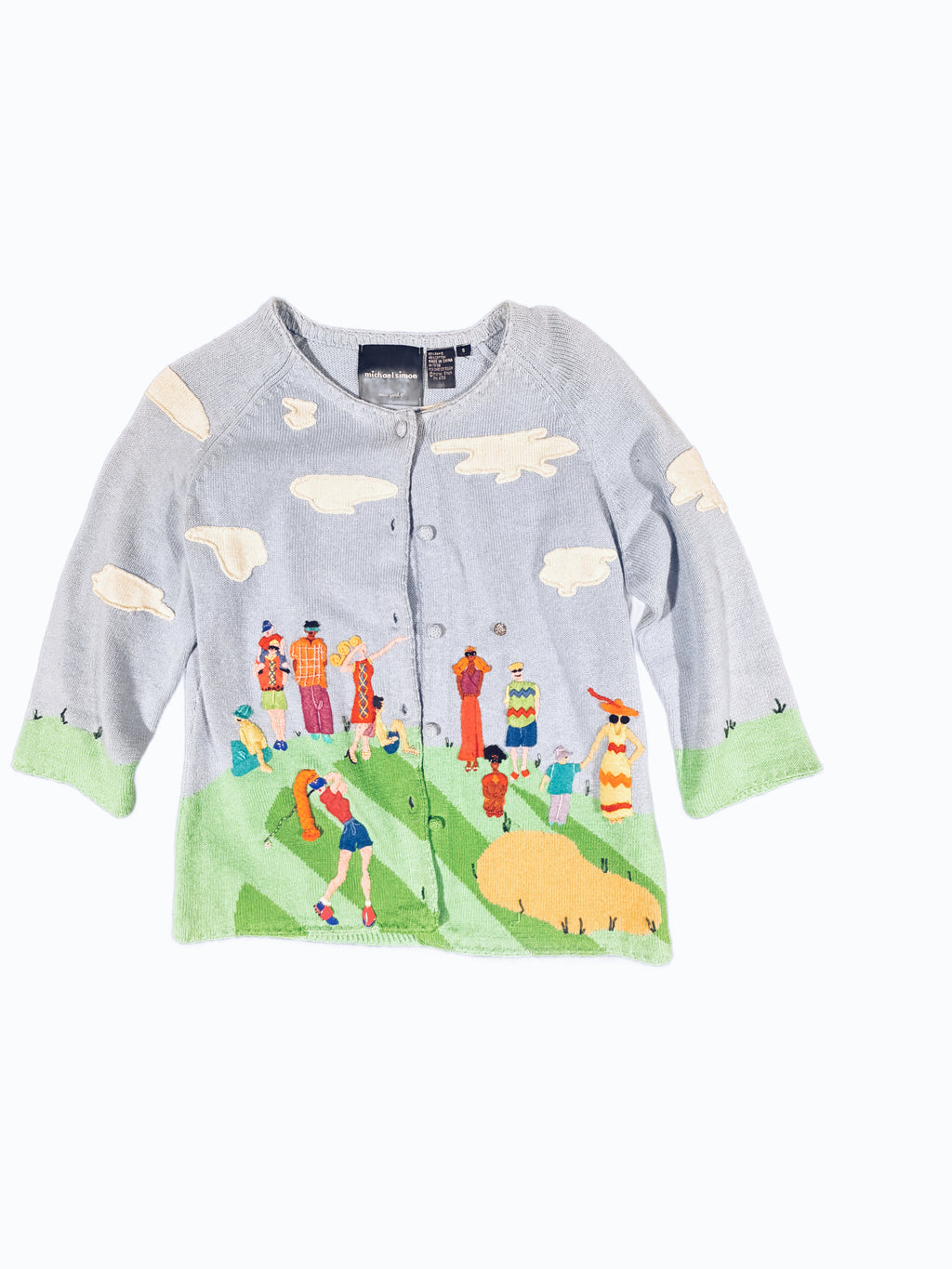 Women's Vintage Knit Cardigan Golf Scene