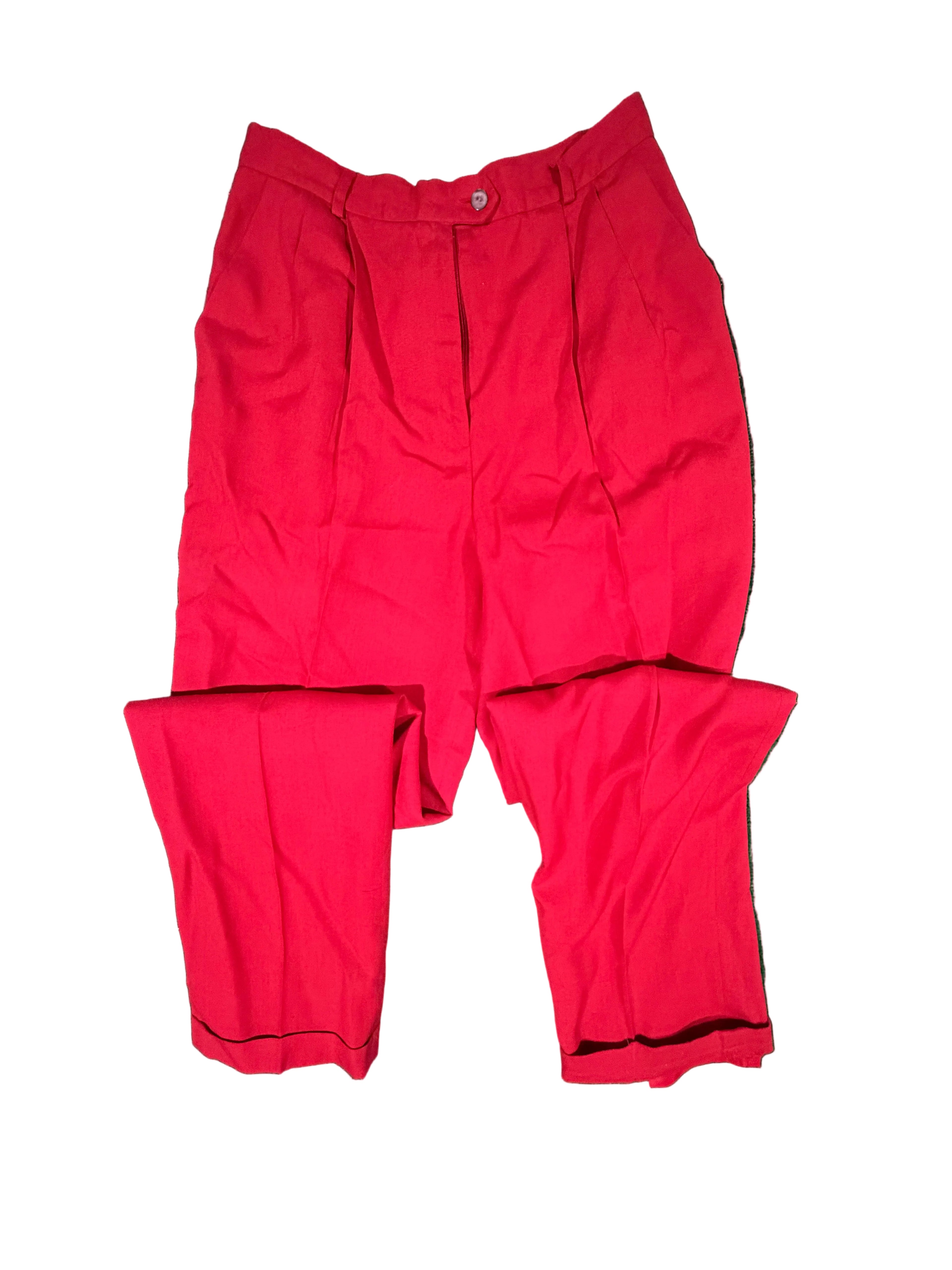 Women's Pleated Red Trouser