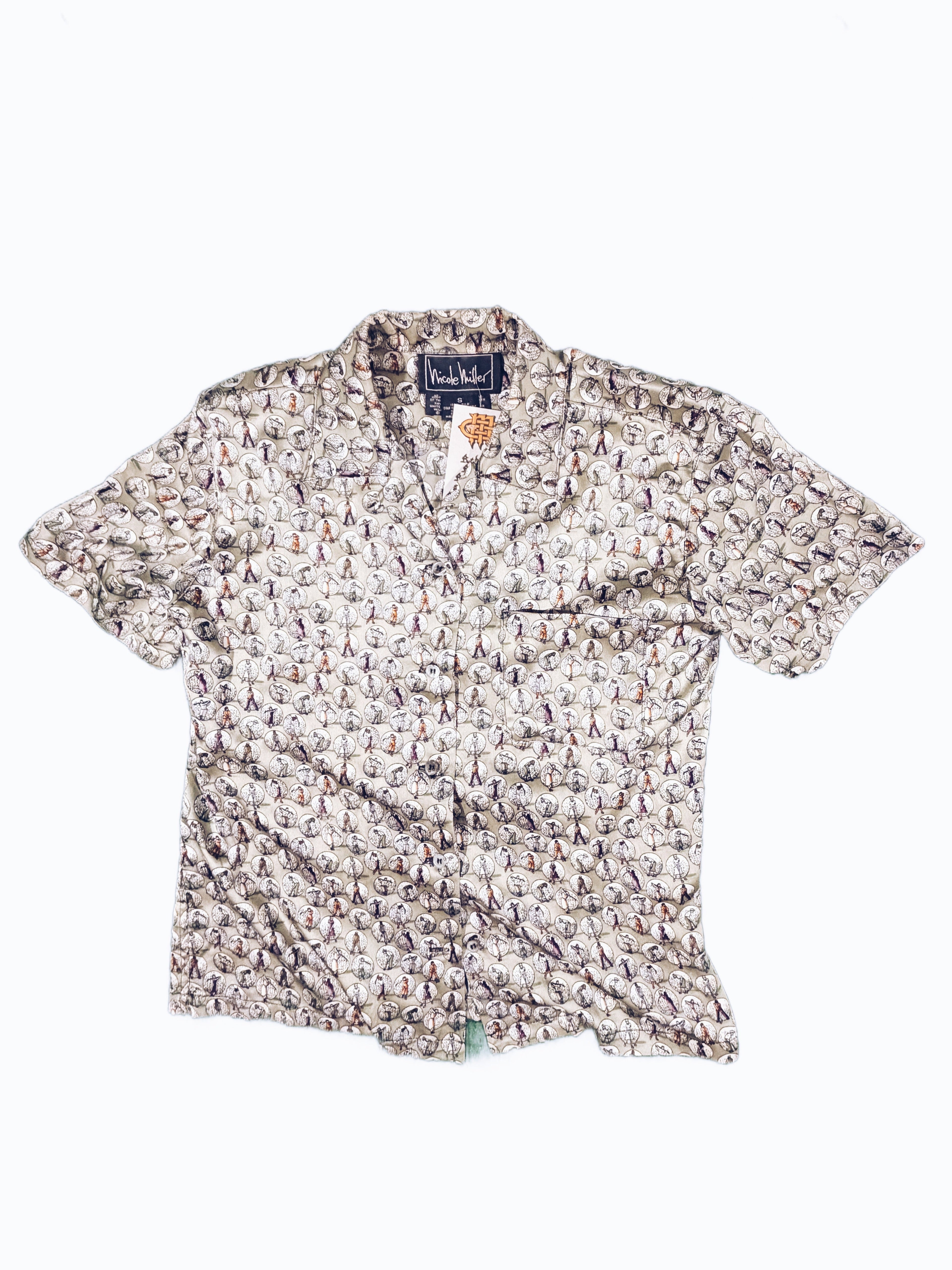 Women's Vintage AOP 100% Silk Shirt