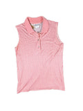 Women's Vintage Pink Argyle Sleeveless Polo