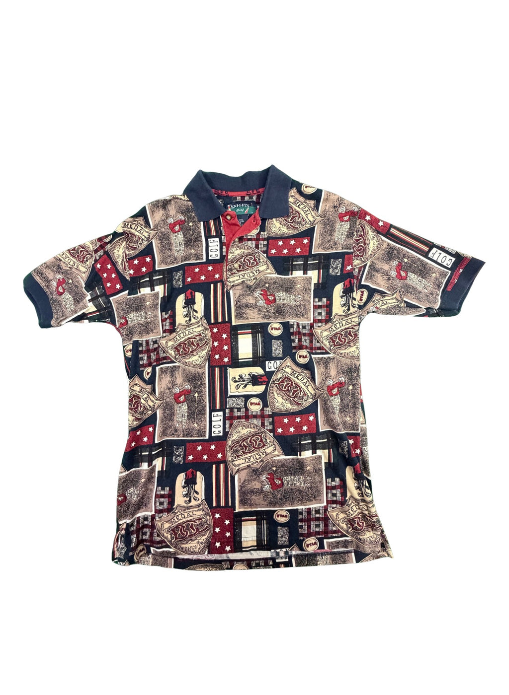 Vintage Knights Golf AOP Design Polo