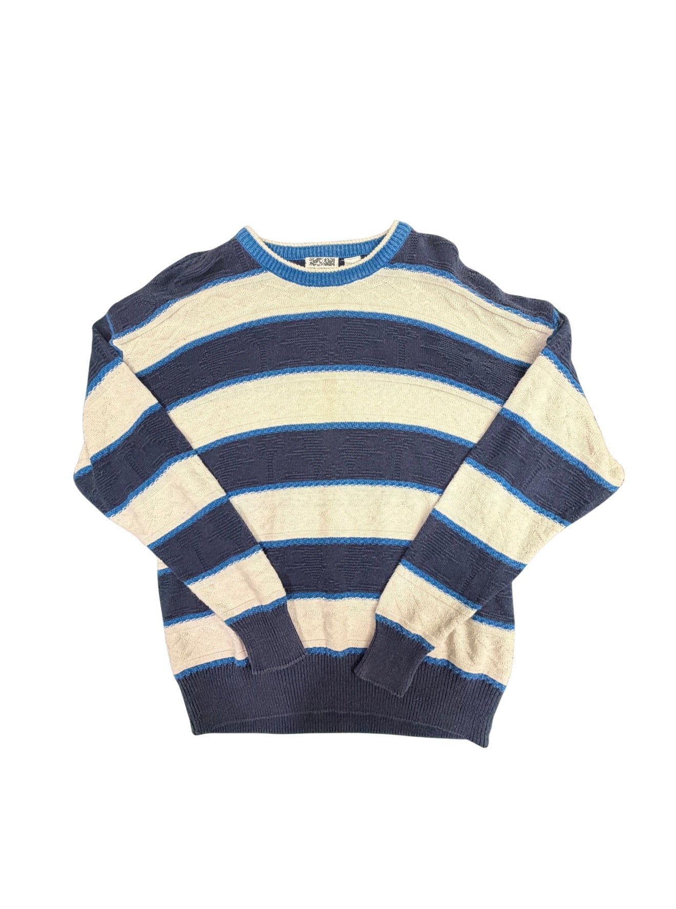 Vintage City Streets Blues and White Sweater