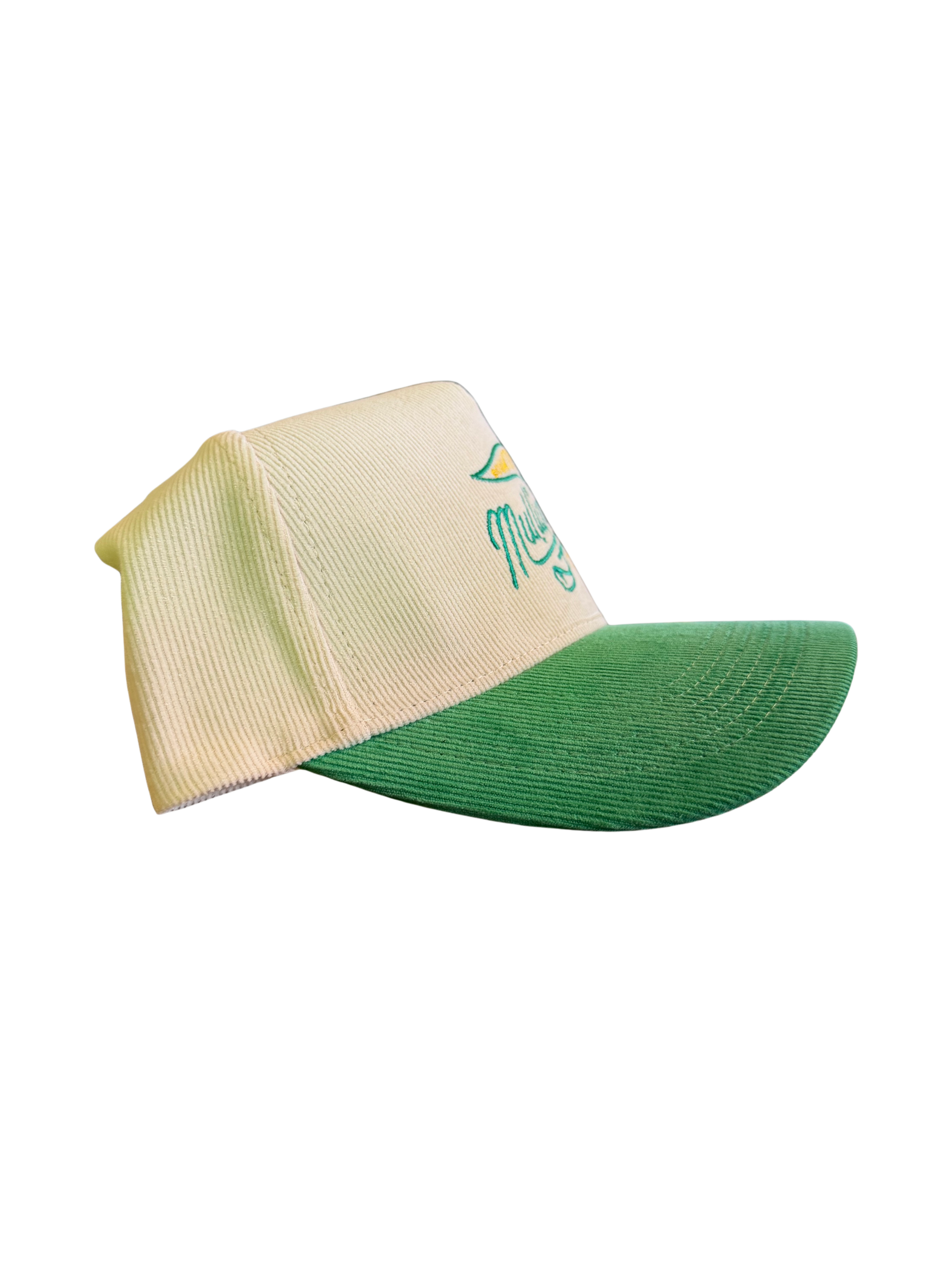 The Cord Cap - Clubhouse Green and Cream