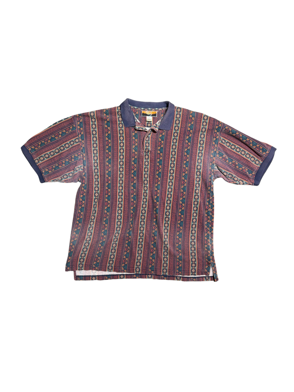 Vintage Cripple Creek Western Print Polo
