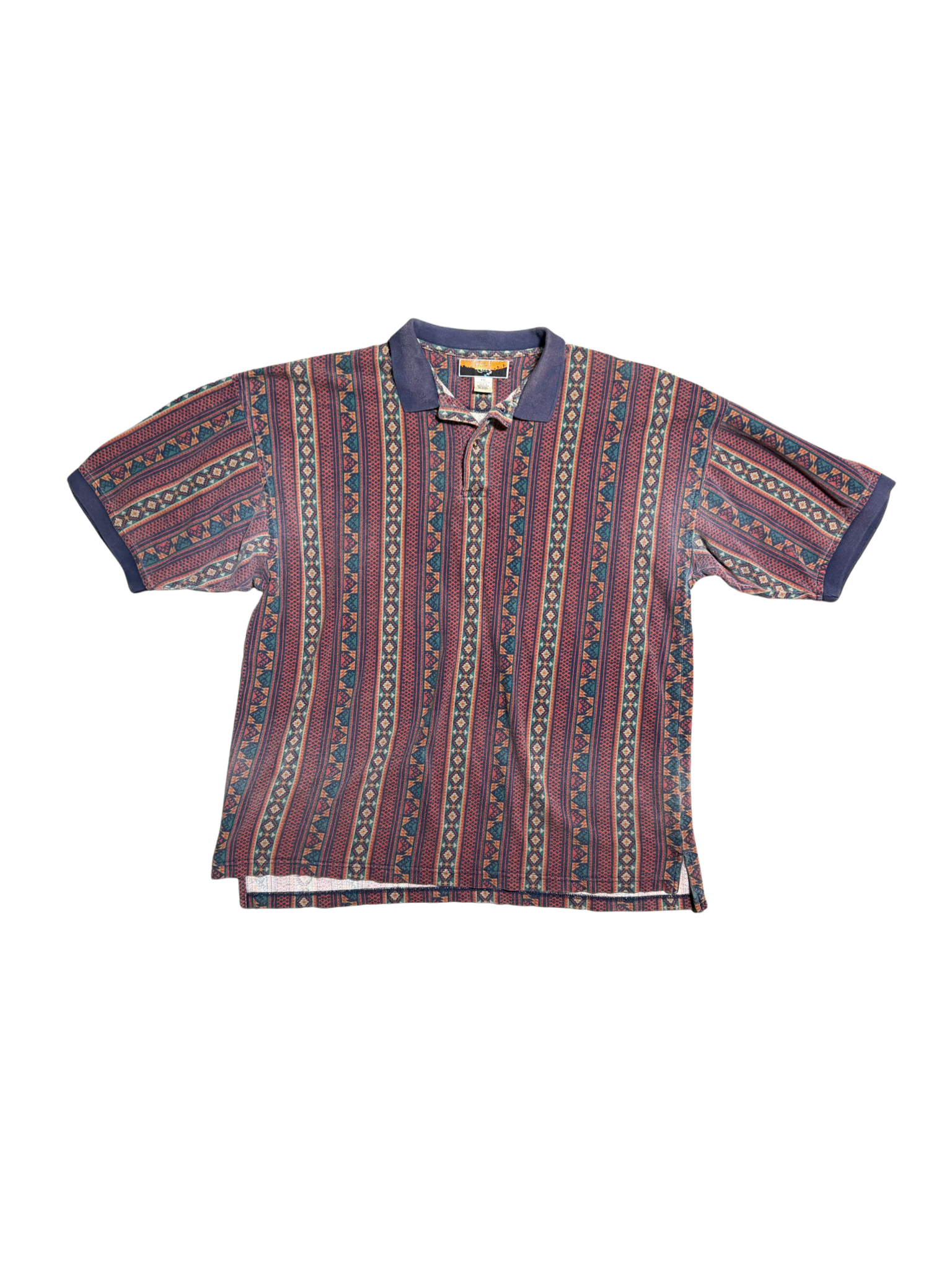 Vintage Cripple Creek Western Print Polo